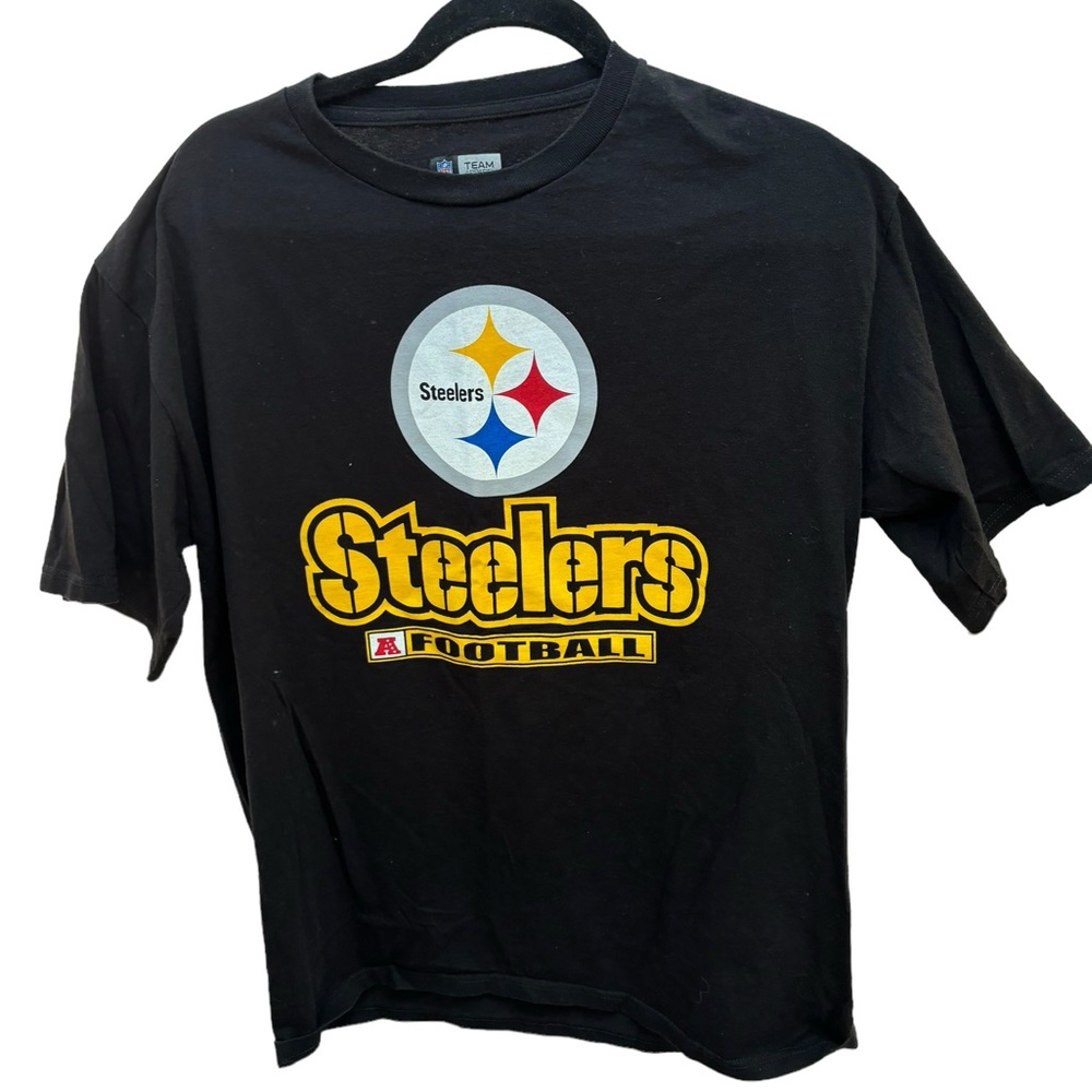 NFL Team Apparel Men’s Black‎ Pittsburgh Steelers Tee-Shirt Size Large